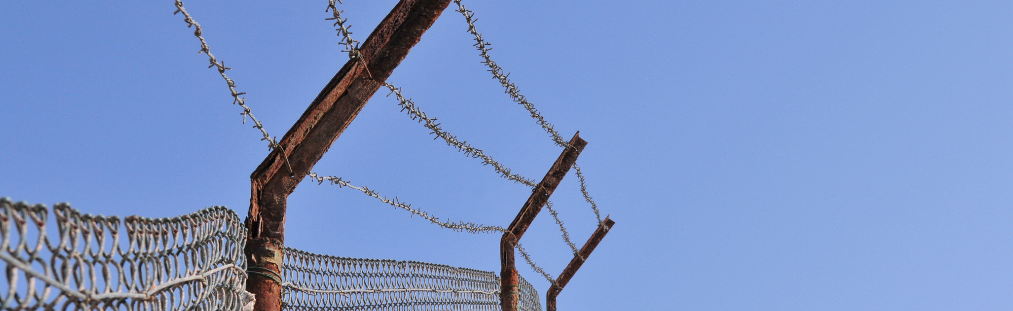 Barbed wire fence